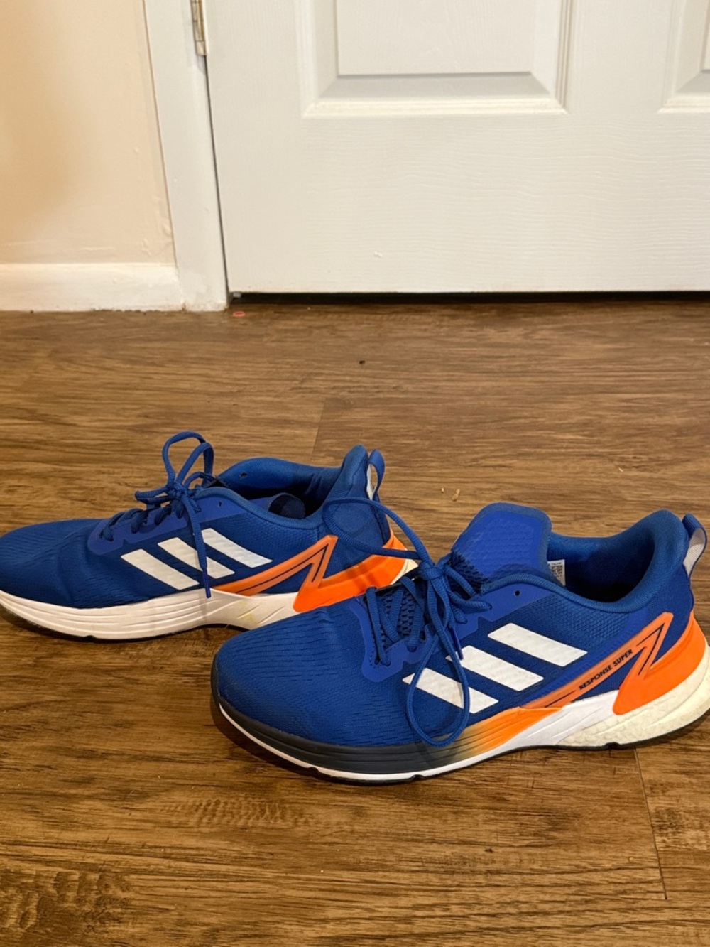 Men's Adidas Royal Blue Running Sneakers with Orange Accents EXCELLENT condition
